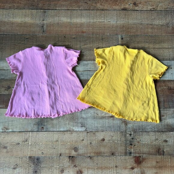 Hart Street Girls Floral Pocket Button-Up Tops - Yellow & Pink - L6X - Picture 8 of 8